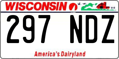 WI license plate 297NDZ
