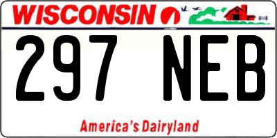 WI license plate 297NEB