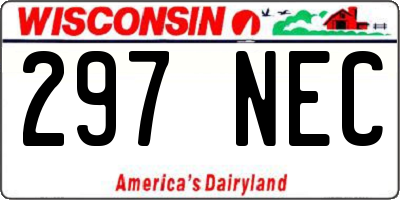 WI license plate 297NEC