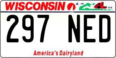 WI license plate 297NED
