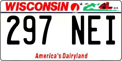 WI license plate 297NEI