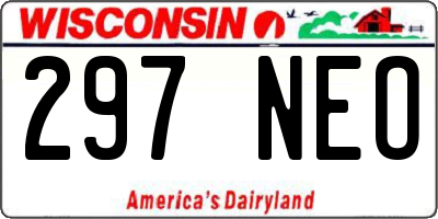 WI license plate 297NEO
