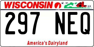 WI license plate 297NEQ
