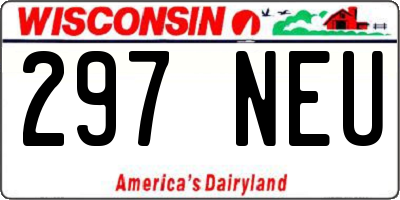 WI license plate 297NEU
