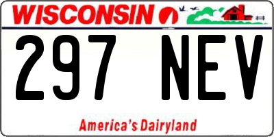 WI license plate 297NEV