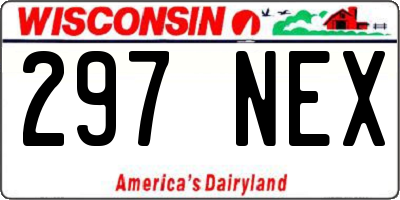 WI license plate 297NEX