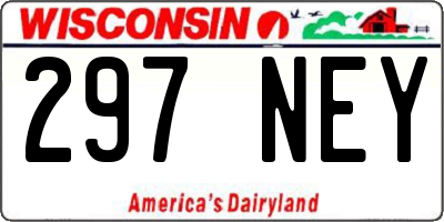 WI license plate 297NEY