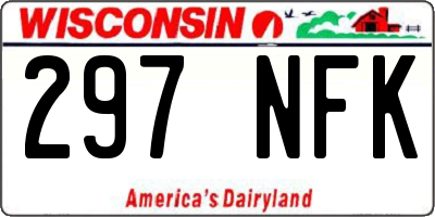 WI license plate 297NFK