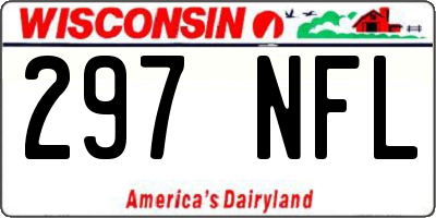 WI license plate 297NFL