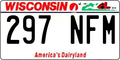 WI license plate 297NFM