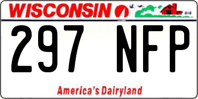 WI license plate 297NFP