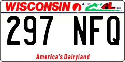 WI license plate 297NFQ