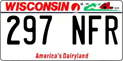 WI license plate 297NFR