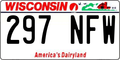 WI license plate 297NFW