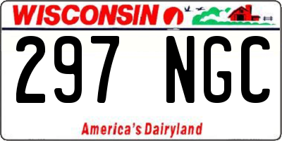 WI license plate 297NGC