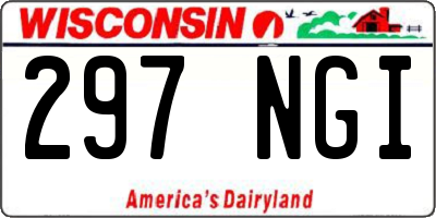 WI license plate 297NGI