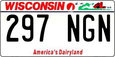 WI license plate 297NGN