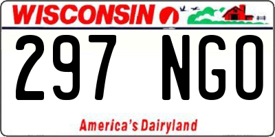 WI license plate 297NGO