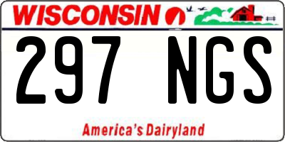 WI license plate 297NGS