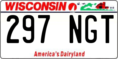 WI license plate 297NGT