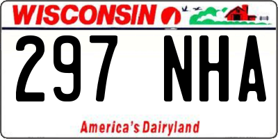 WI license plate 297NHA