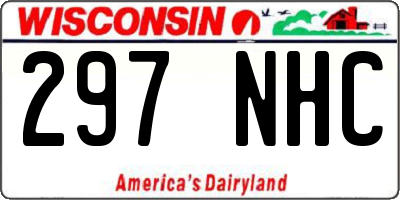 WI license plate 297NHC