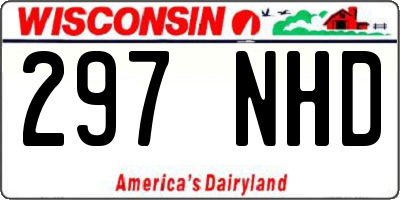 WI license plate 297NHD