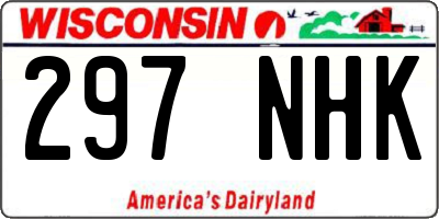 WI license plate 297NHK