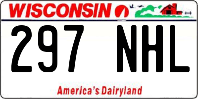 WI license plate 297NHL