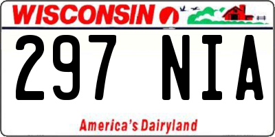 WI license plate 297NIA
