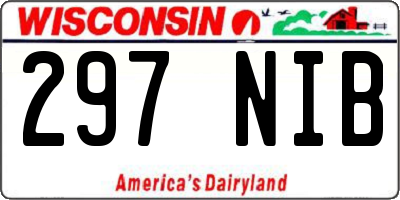 WI license plate 297NIB