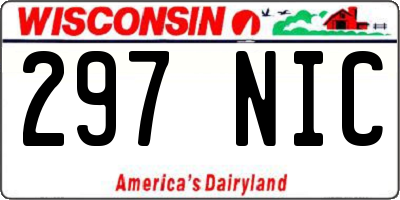 WI license plate 297NIC