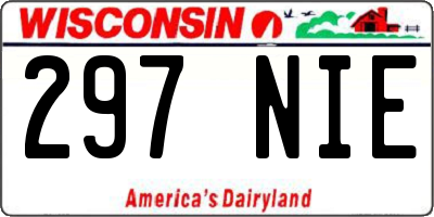 WI license plate 297NIE