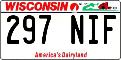 WI license plate 297NIF