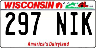 WI license plate 297NIK