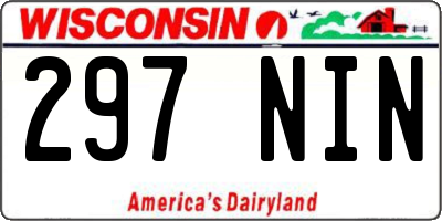 WI license plate 297NIN