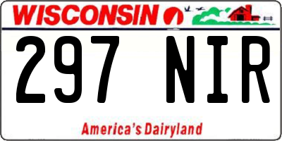 WI license plate 297NIR