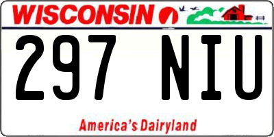 WI license plate 297NIU