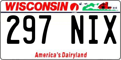WI license plate 297NIX