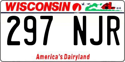 WI license plate 297NJR
