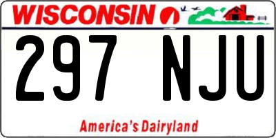 WI license plate 297NJU
