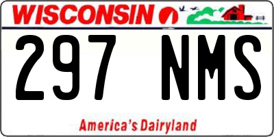 WI license plate 297NMS