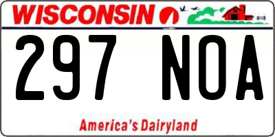 WI license plate 297NOA