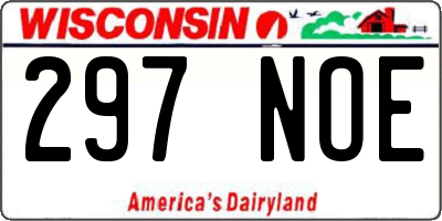 WI license plate 297NOE