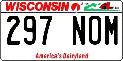 WI license plate 297NOM