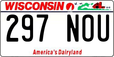 WI license plate 297NOU