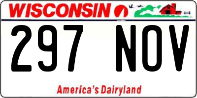 WI license plate 297NOV