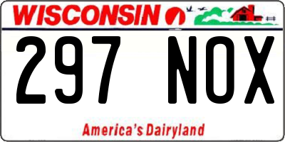 WI license plate 297NOX