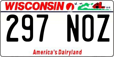 WI license plate 297NOZ