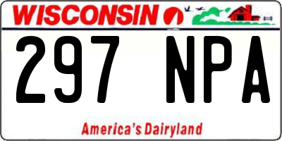WI license plate 297NPA